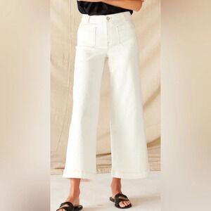 NWT MERSEA Voyageur Nomad Cropped Sailor Jean White Sails Size 32